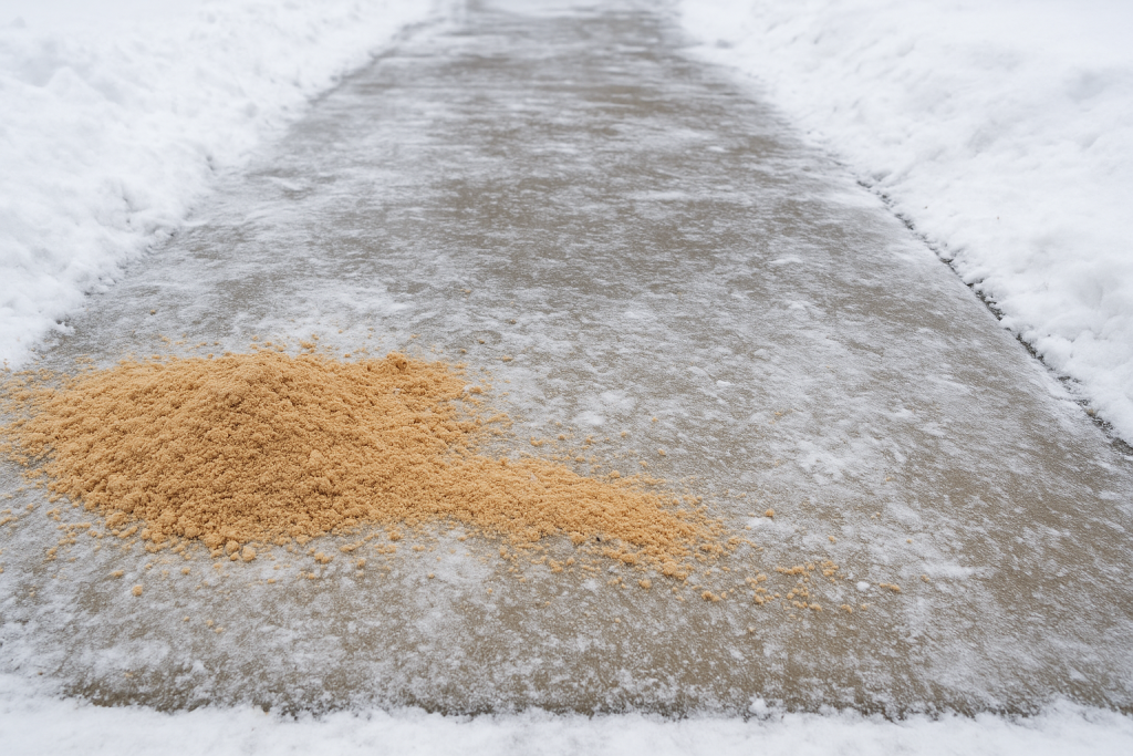 driveway with ice damage in edmonton