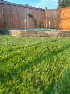 Backyard lawn with mini-golf course of Neighbourhood Heroes customer