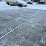 Snow cleared driveway