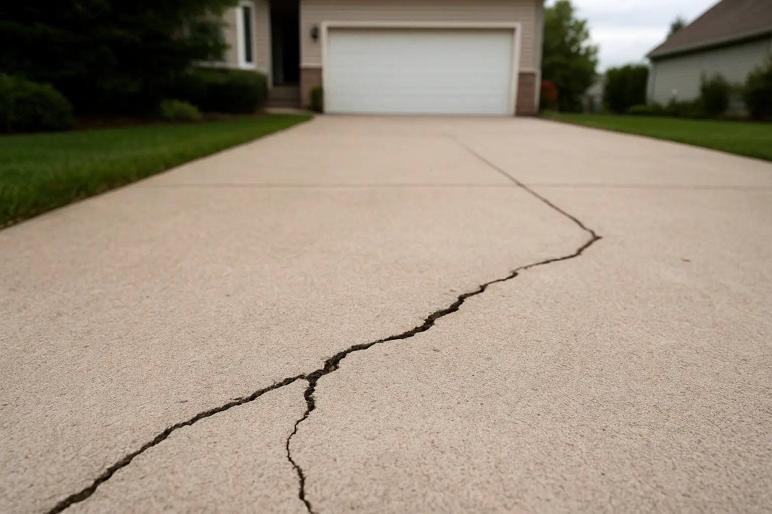 driveway with cracks