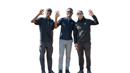 Three Neighbourhood heroes waving