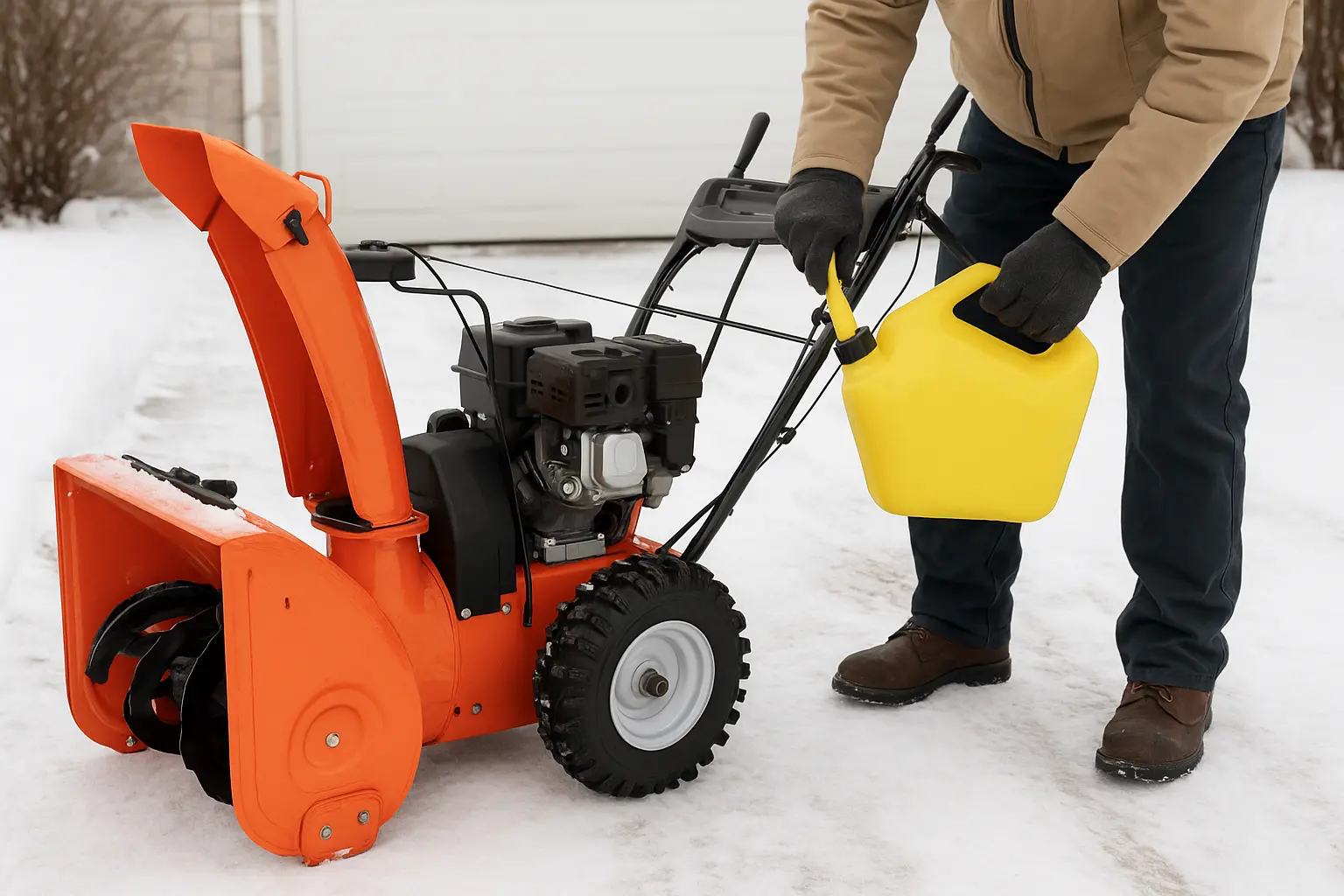 someone winterizing -snow-removal-equipment